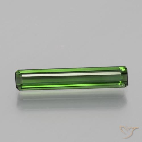 1.37ct Natural Earthy Green Tourmaline, Emerald Cut, VS
