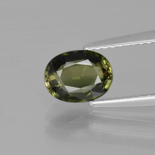 Dark Green Tourmaline Gem - 1.2ct Oval Facet (ID: 400985)