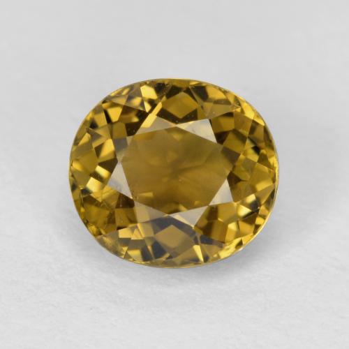 Greenish Golden Brown Tourmaline Gem - 1ct Oval Facet (ID: 401298)