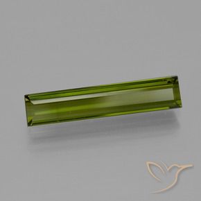 2.55 ct Green Tourmaline Stone, Natural Tourmaline in Baguette Facet Shape for Sale