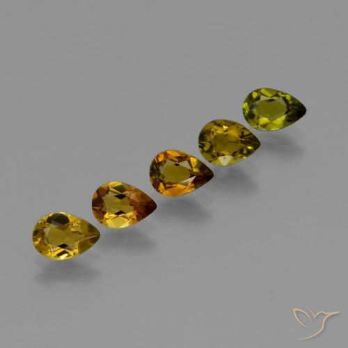 2.50 ctw Brown Tourmaline Stones, Natural Tourmaline in Pear Facet Shape for Sale
