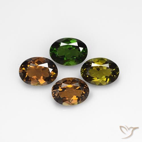 2.74 ctw Multicolor Tourmaline Stones, Natural Tourmaline in Oval Facet Shape for Sale