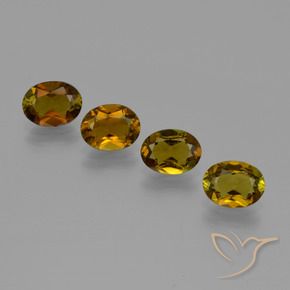 3.43 ctw Golden Tourmaline Stones, Natural Tourmaline in Oval Facet Shape for Sale