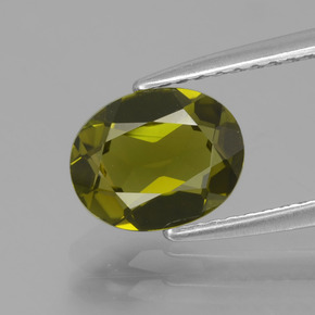 1.27 ct Green Tourmaline Gemstone, Tourmaline Gem in Oval Facet Shape for Sale.
