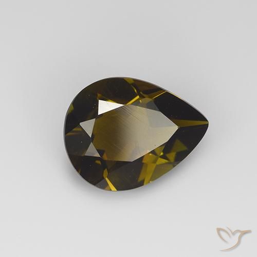 1.59ct Natural Golden Brown Tourmaline, Pear Shape, VVS-VS