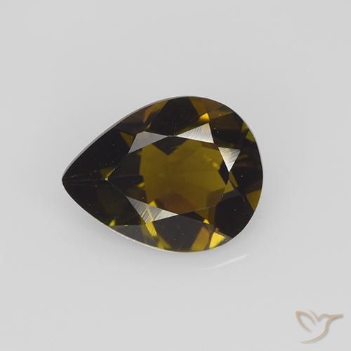 1.59 ct Golden Tourmaline Stone, Natural Tourmaline in Pear Facet Shape for Sale
