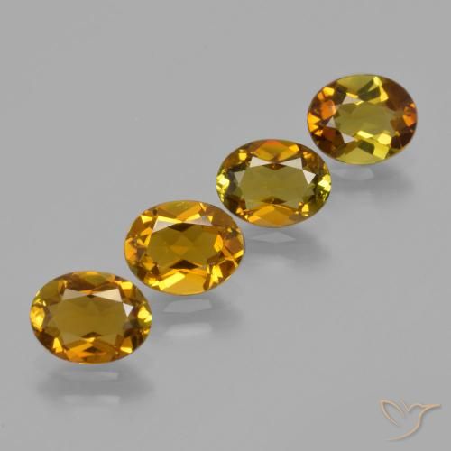 3.43 ctw Golden Tourmaline Stones, Natural Tourmaline in Oval Facet Shape for Sale