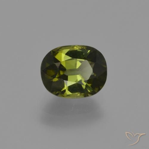 1.23 ct Green Tourmaline Stone, Natural Tourmaline in Oval Facet Shape for Sale