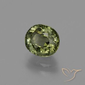 1.19 ct Green Tourmaline Stone, Natural Tourmaline in Oval Facet Shape for Sale