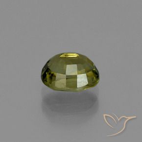 Tourmaline Gemstone in 6.5 x 5.7 mm Size for Sale, Tourmaline Stone in Greenish Golden Brown Color