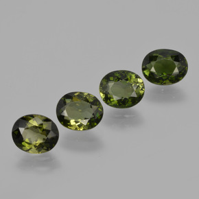 3.44 ctw Green Tourmaline Stones, Natural Tourmaline in Oval Facet Shape for Sale