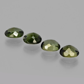 Tourmaline Gemstones in 6.6 x 5.2 mm Size for Sale, Tourmaline Stones in Deep Green Color
