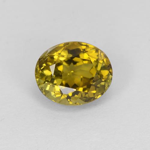 Золотой Турмалин Камень - 0.9ct Фасетный Овал (ID: 415020)