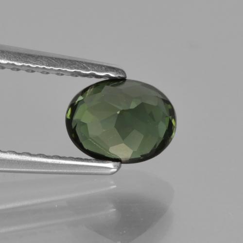Tourmaline Gemstone in 6.4 x 4.9 mm Size for Sale, Tourmaline Stone in Deep Green Color