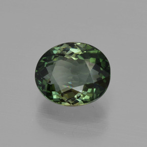 1.31 ct Green Tourmaline Stone, Natural Tourmaline in Oval Facet Shape for Sale
