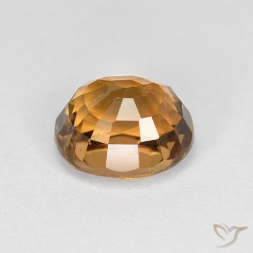 Tourmaline Gemstone in 7.2 x 6.2 mm Size for Sale, Tourmaline Stone in Medium Gold Color