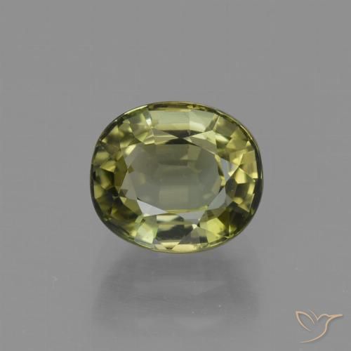 1.28 ct Green Tourmaline, 6.8 x 5.9 mm Oval Cut From Mozambique, Photo A