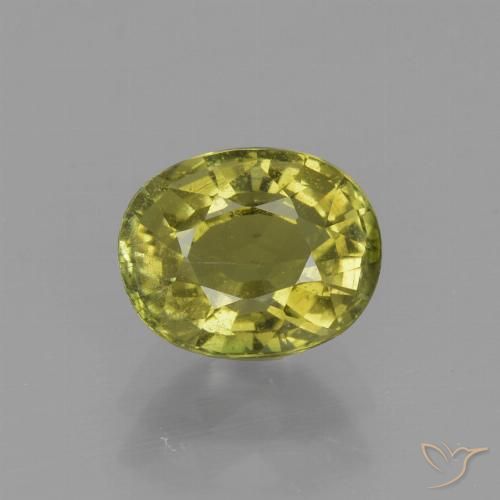 1.2 ct Loose Yellow Tourmaline, 7.1 x 5.8 mm Oval Cut From Mozambique, Photo A