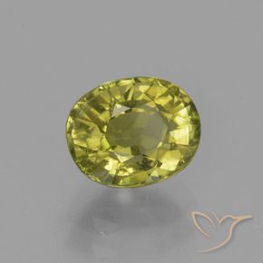 1.20 ct Yellow Tourmaline Stone, Natural Tourmaline in Oval Facet Shape for Sale