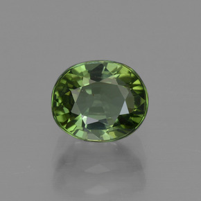 1.26 ct Green Tourmaline Gemstone, Tourmaline Gem in Oval Facet Shape for Sale.