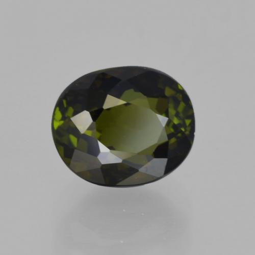 2.03 ct Green Tourmaline Stone, Natural Tourmaline in Oval Facet Shape for Sale