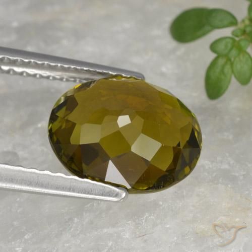 Tourmaline Gemstone in 9.8 x 8.6 mm Size for Sale, Tourmaline Stone in Golden Brown Color