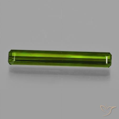 3.27ct Natural Earthy Green Tourmaline, Emerald Cut, VS