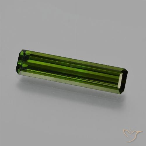 2.59ct Natural Dark Green Tourmaline, Emerald Cut, VS