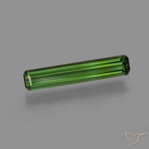 1.30ct Natural Deep Green Tourmaline, Emerald Cut, VS
