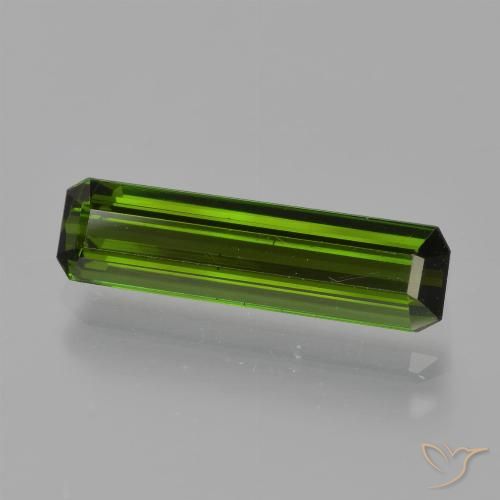 1.64ct Natural Dark Green Tourmaline, Emerald Cut, VS