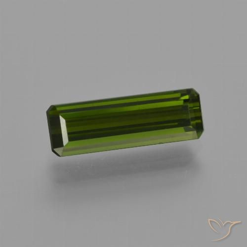 1.44ct Natural Deep Green Tourmaline, Emerald Cut, VS