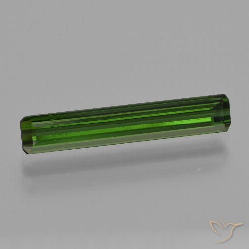 1.80ct Natural Dark Earthy Green Tourmaline, Emerald Cut, VS