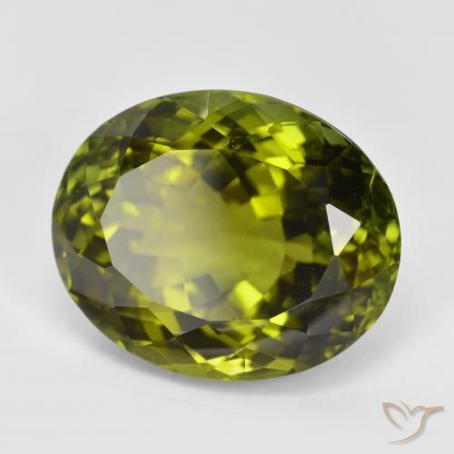 12.25 ct Green Tourmaline Stone, Natural Tourmaline in Oval Facet Shape for Sale