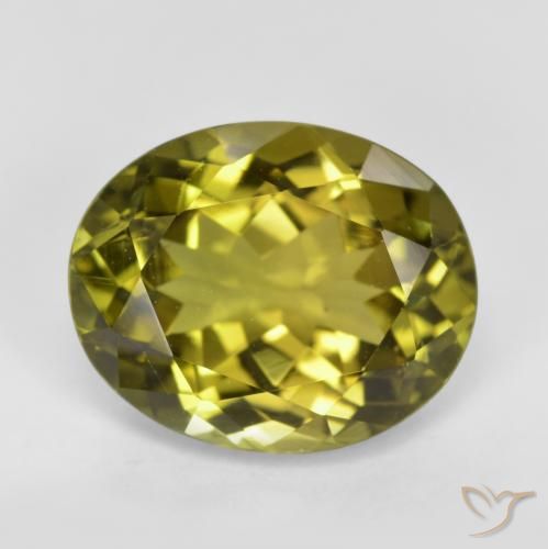 Warm Earthy Green Tourmaline Gem - 4.4ct Oval Facet (ID: 416480)