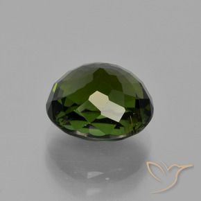 Tourmaline Gemstone in 9.4 x 8.6 mm Size for Sale, Tourmaline Stone in Dark Earthy Green Color