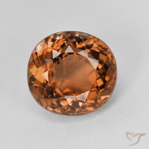 3.87 ct Loose Orange Tourmaline, 9.3 x 8.8 mm Oval Cut From Mozambique, Photo A