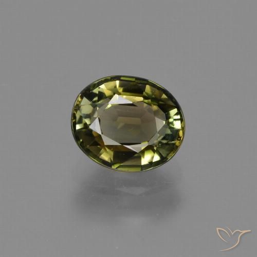 Коричневато-зеленый Турмалин Камень - 1.1ct Фасетный Овал (ID: 419152)