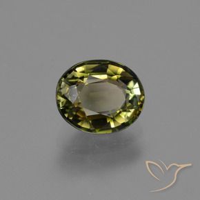 1.09 ct Green Tourmaline Stone, Natural Tourmaline in Oval Facet Shape for Sale
