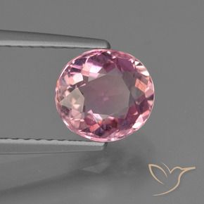 1.58 ct Pink Tourmaline Stone, Natural Tourmaline in Oval Facet Shape for Sale