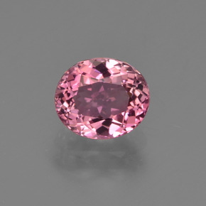 1.24 ct Pink Tourmaline Gemstone, Tourmaline Gem in Oval Facet Shape for Sale.