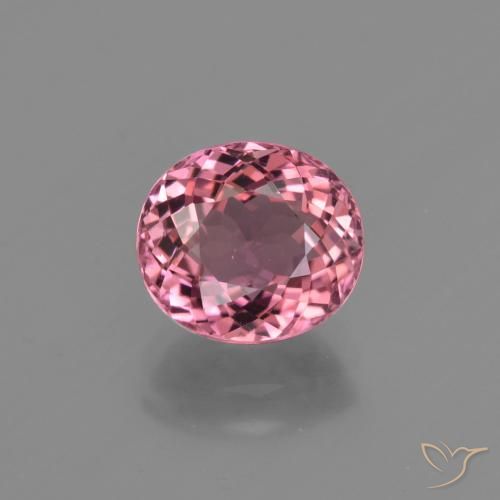 Tourmaline rose de 2,02 ct, taille ovale de 8,2 x 7,3 mm du Mozambique, Photo A