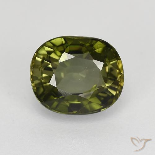 1.09 ct Green Tourmaline Stone, Natural Tourmaline in Oval Facet Shape for Sale
