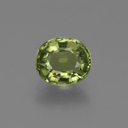 Warm Green Tourmaline Gem - 1ct Oval Facet (ID: 419820)