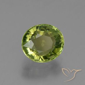 1.23 ct Green Tourmaline Stone, Natural Tourmaline in Oval Facet Shape for Sale