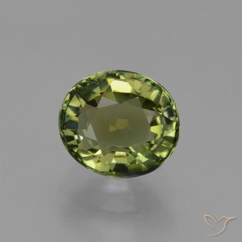 1.17 ct Green Tourmaline, 6.8 x 6 mm Oval Cut From Mozambique, Photo A