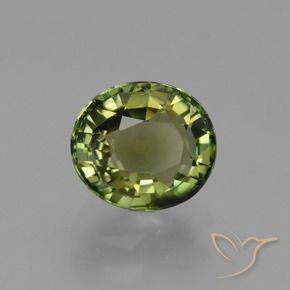 1.17 ct Green Tourmaline Stone, Natural Tourmaline in Oval Facet Shape for Sale