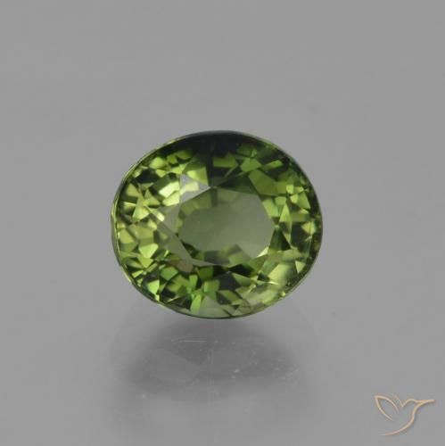 1.13 ct Green Tourmaline Stone, Natural Tourmaline in Oval Facet Shape for Sale