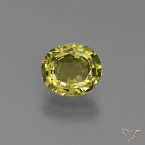 Golden Green Brown Турмалин Камень - 0.9ct Фасетный Овал (ID: 419934)