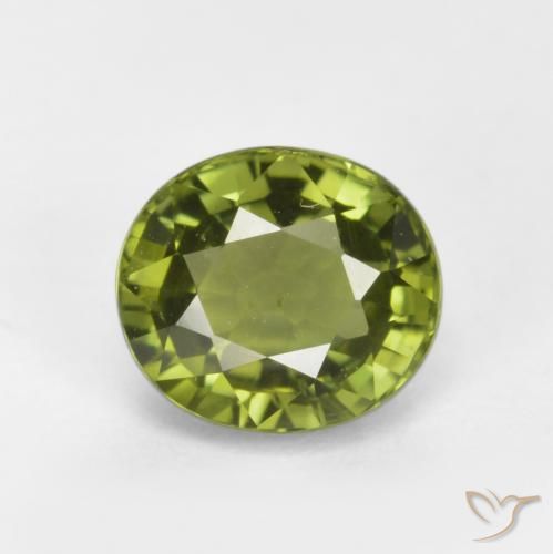 1.07 ct Loose Green Tourmaline, 6.3 x 5.6 mm Oval Cut From Mozambique, Photo A