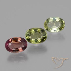 2.60 ctw Multicolor Tourmaline Stones, Natural Tourmaline in Oval Facet Shape for Sale